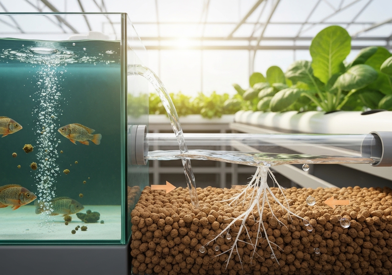How does fish fertilization work in aquaponics?