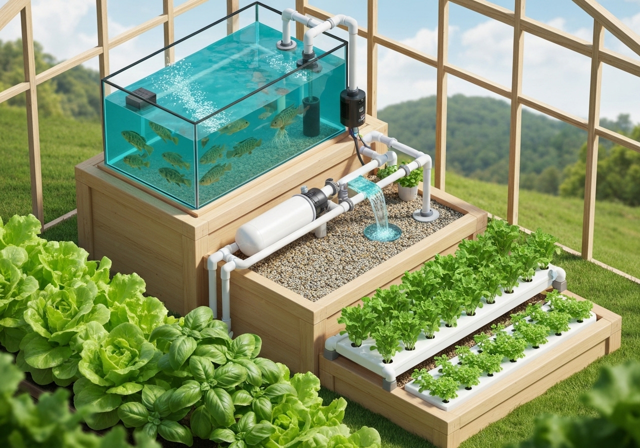 How do aquaponic terraces work?