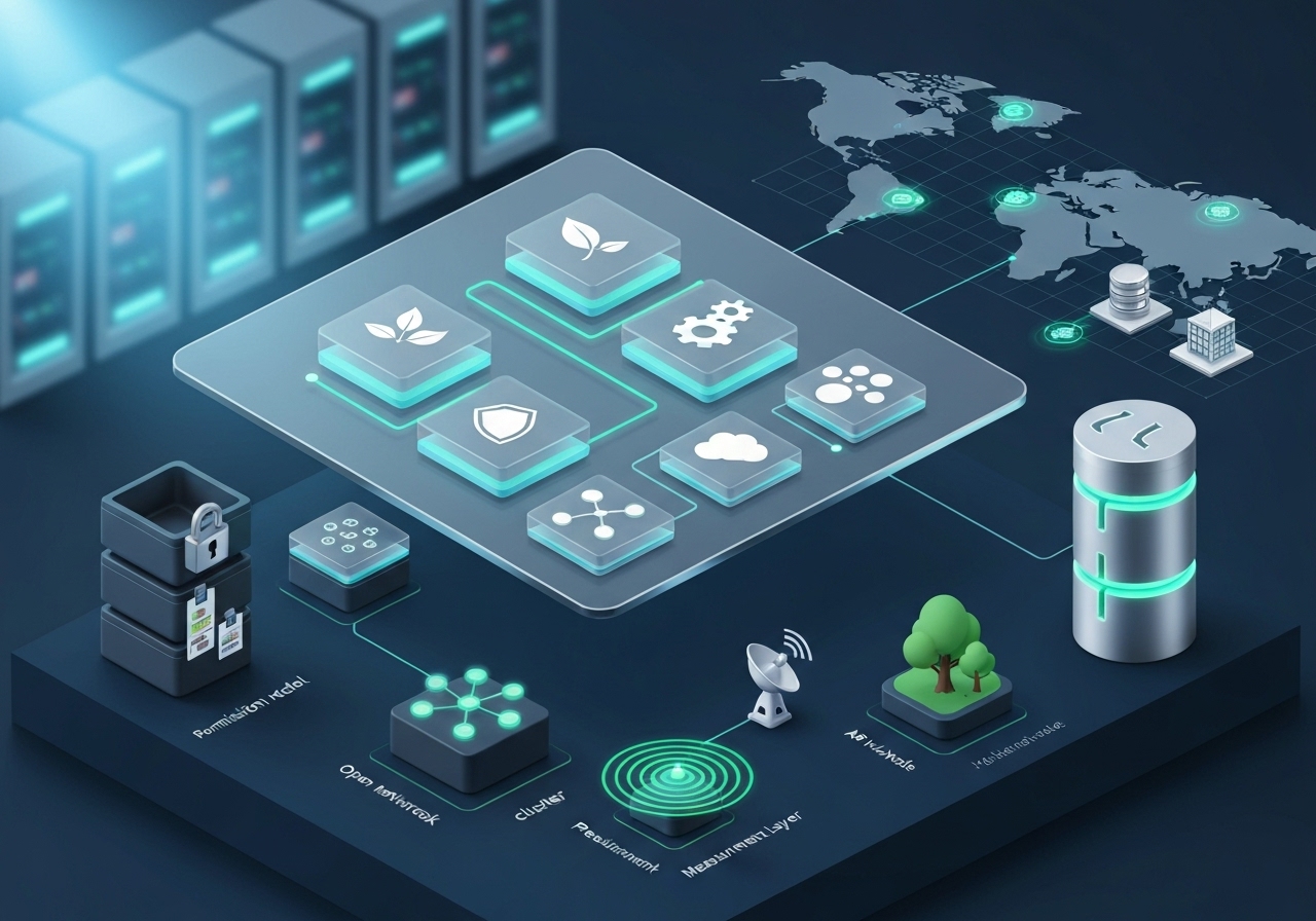 What are the main technical choices for a blockchain-based carbon registry?