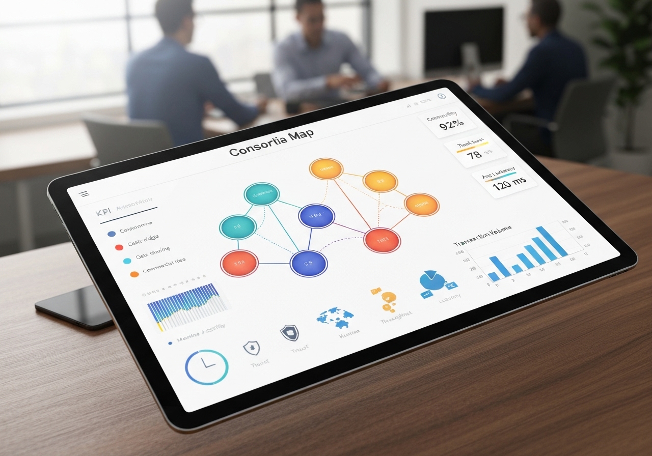 What metrics define a consortia map?