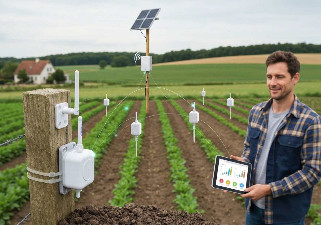 How can small farms build a low-cost sensor network?
