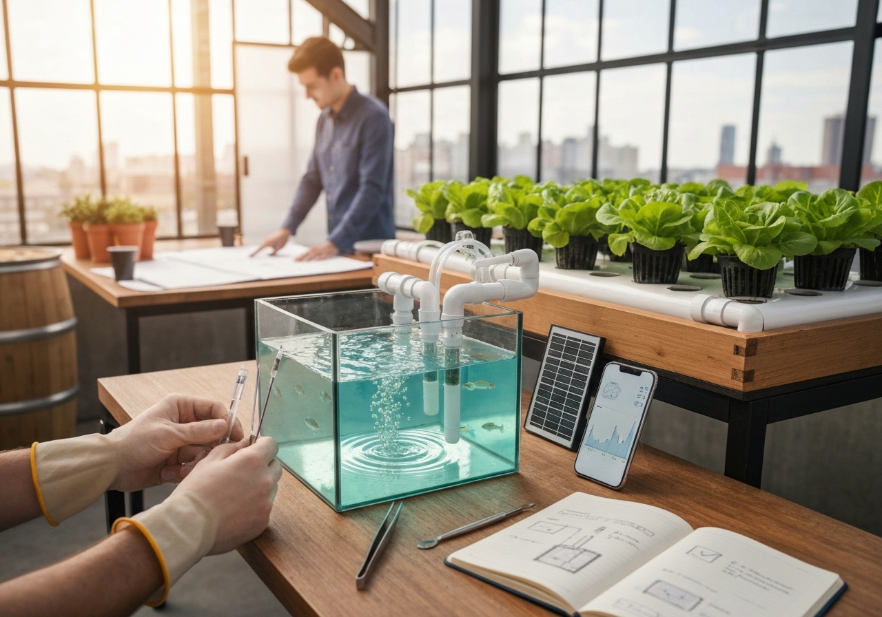 How do you start a small regenerative aquaponics pilot?