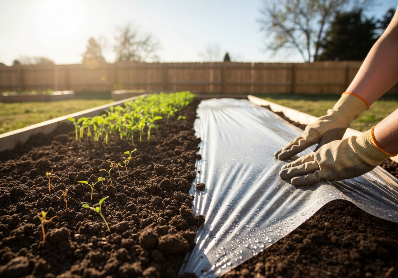 What is solar scalding and how does it suppress weeds?