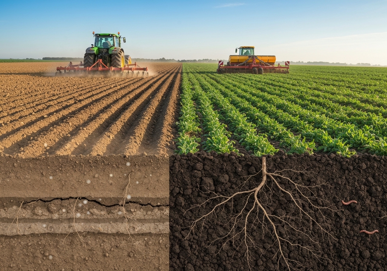 What is No-Till Farming and how does it differ from conventional tillage?