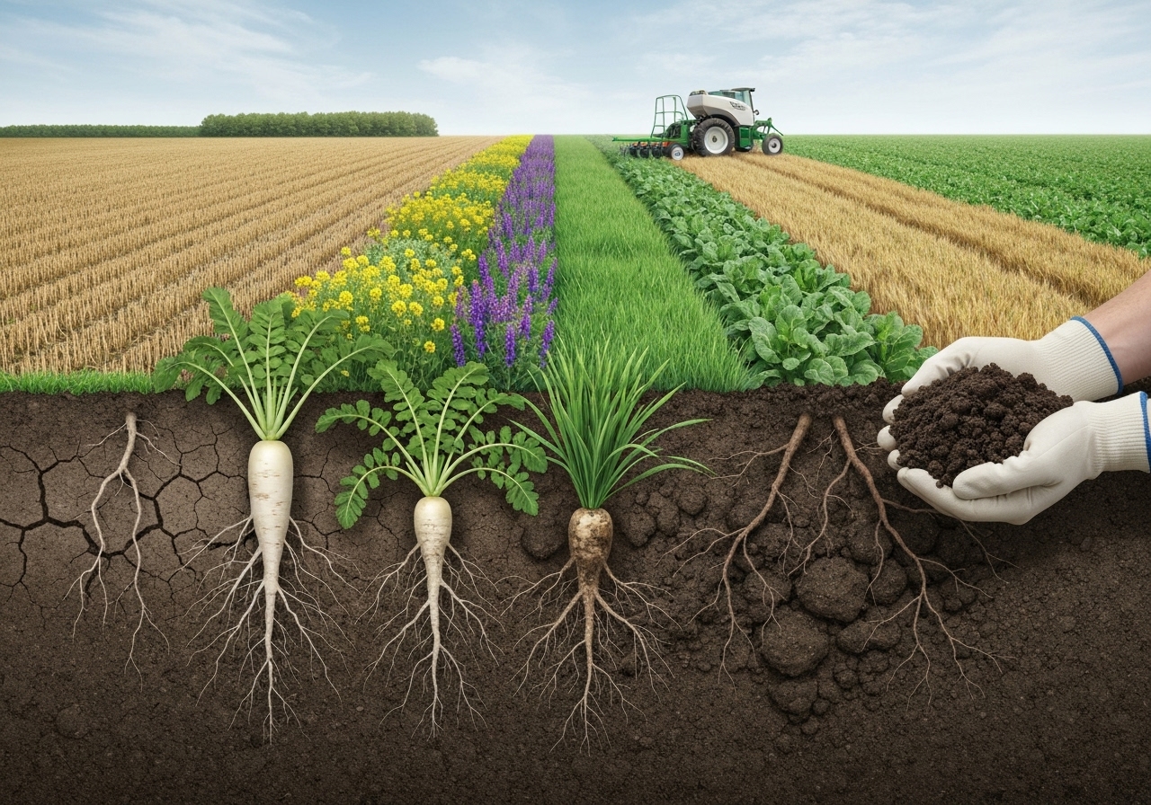 How to design crop mixtures and rotations to maximize compaction reversal?