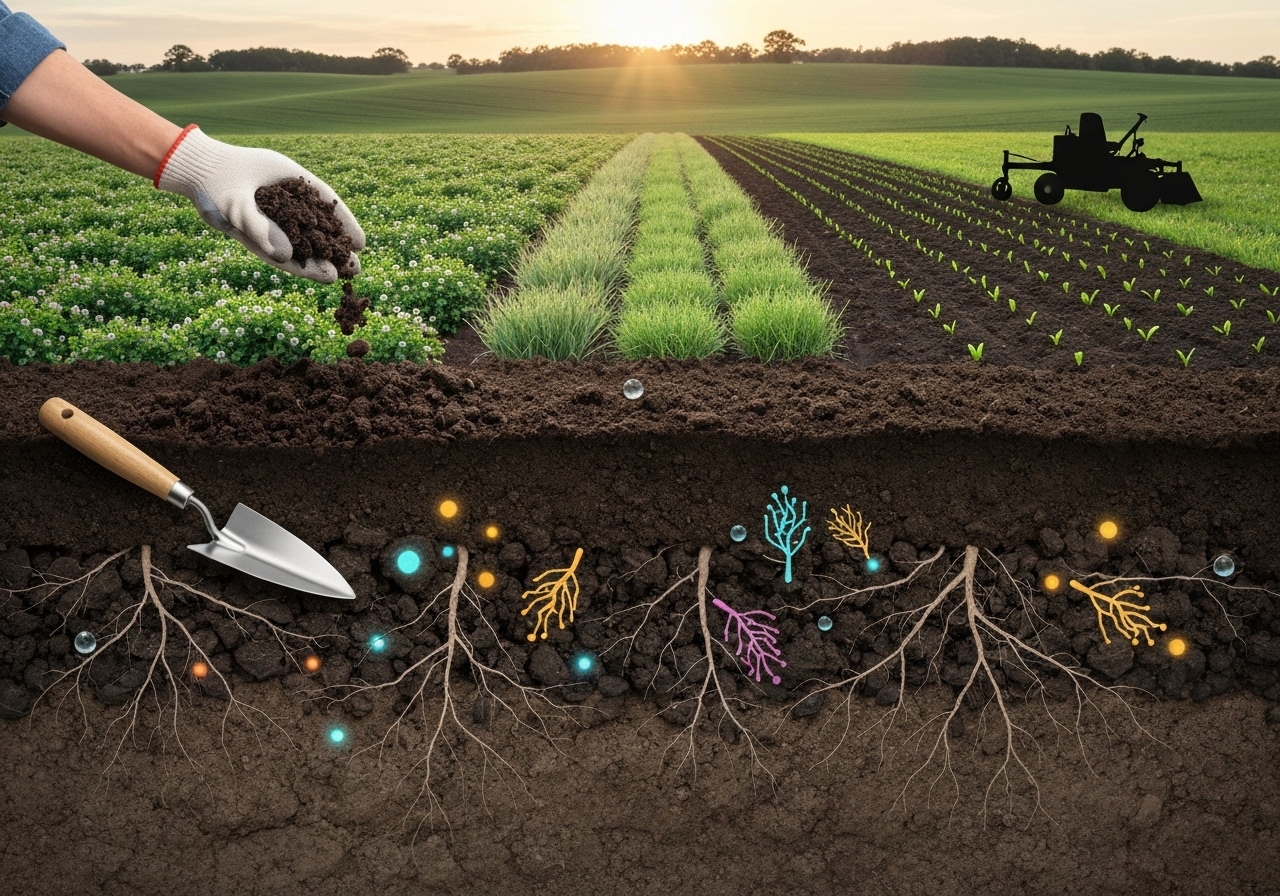 How do you design a microbiome-friendly land-prep plan?