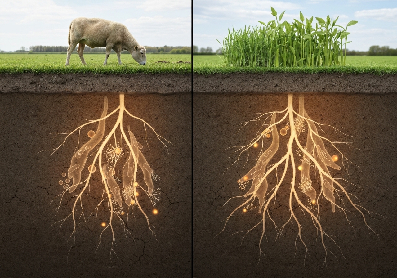How plant regrowth and grazing pressure change root exudates?