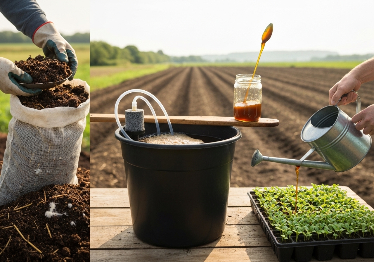 How to make on-farm microbial tea: recipes and step-by-step
