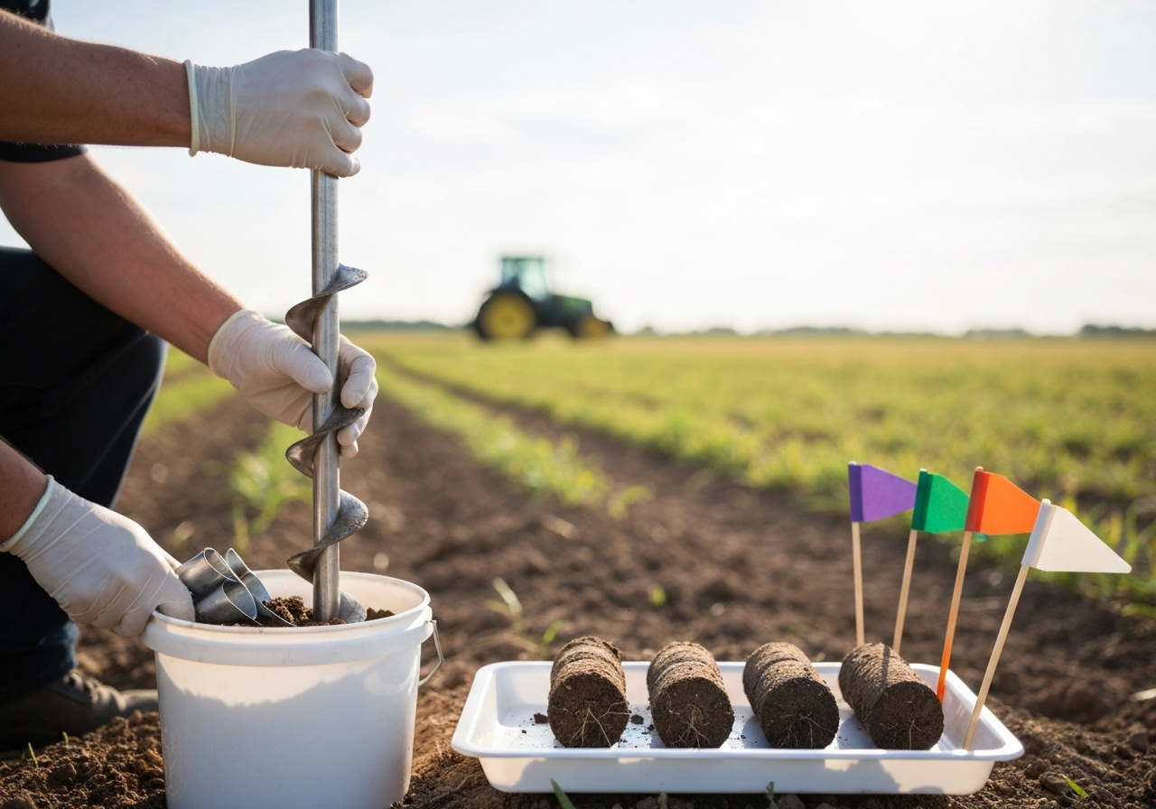 How do I collect representative soil samples?