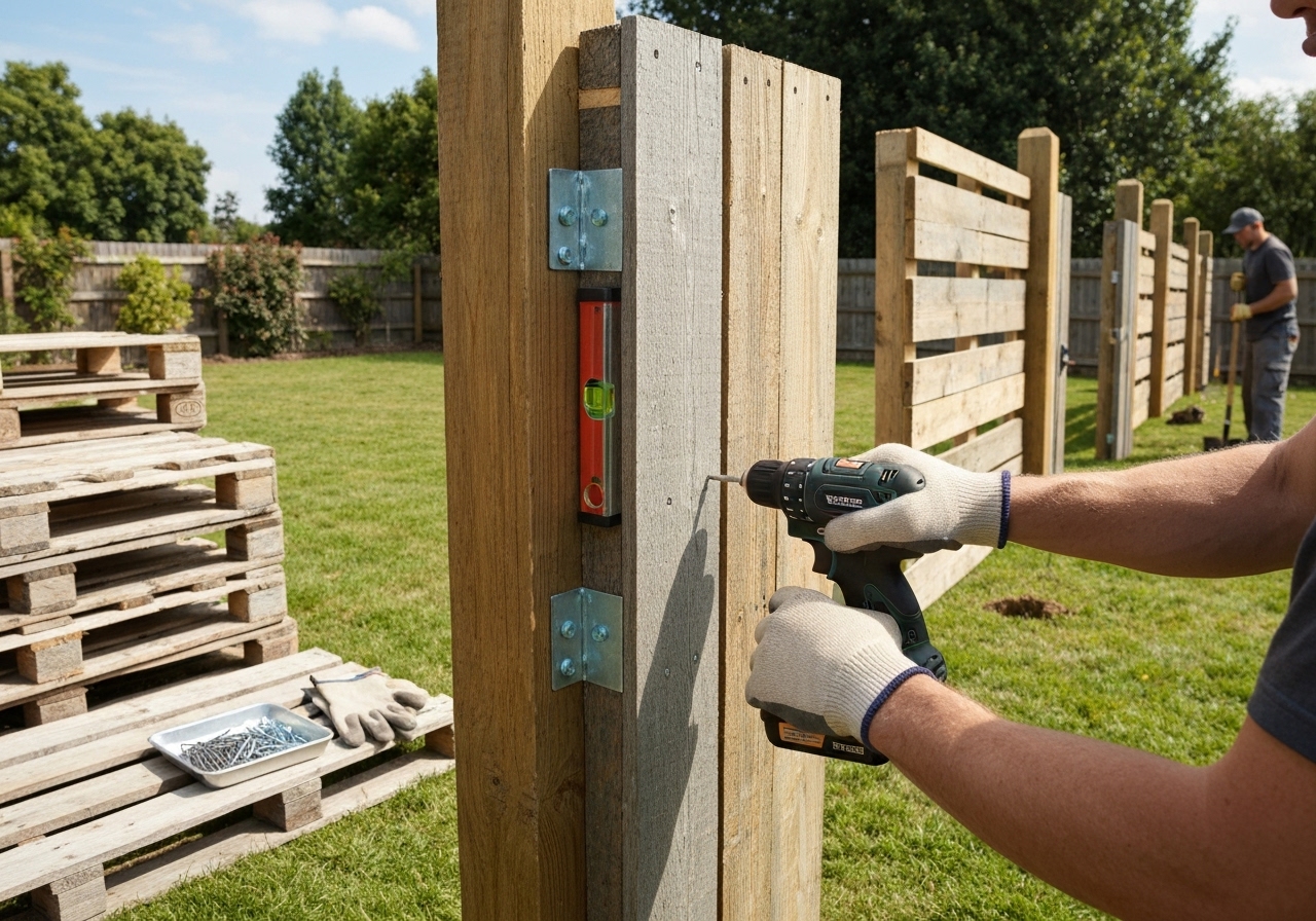 How to build a durable upcycled pallet fence step-by-step?
