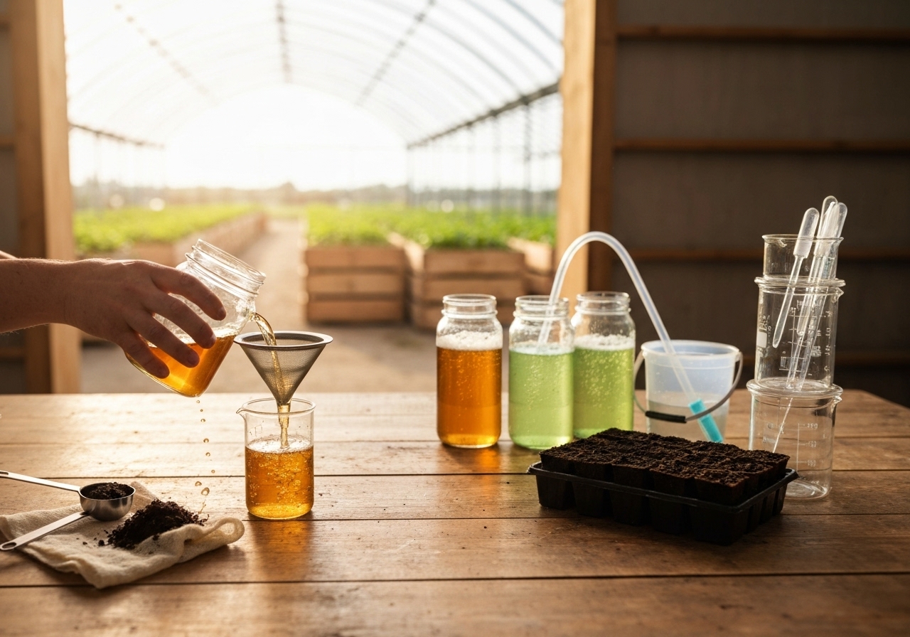 What simple starter recipes work for on-farm microbial cocktails?