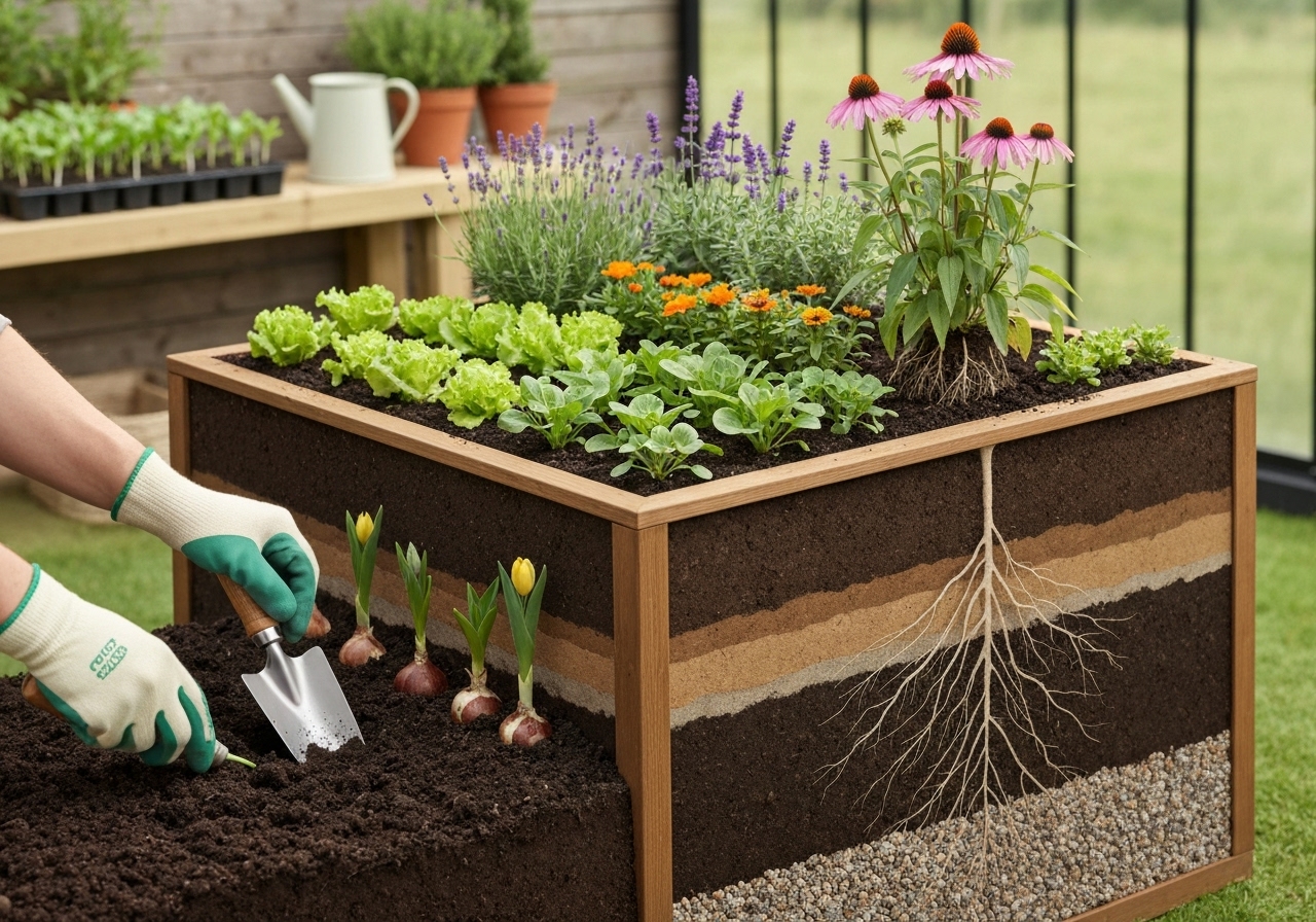 How can I stack annuals and perennials to increase early and total yields?