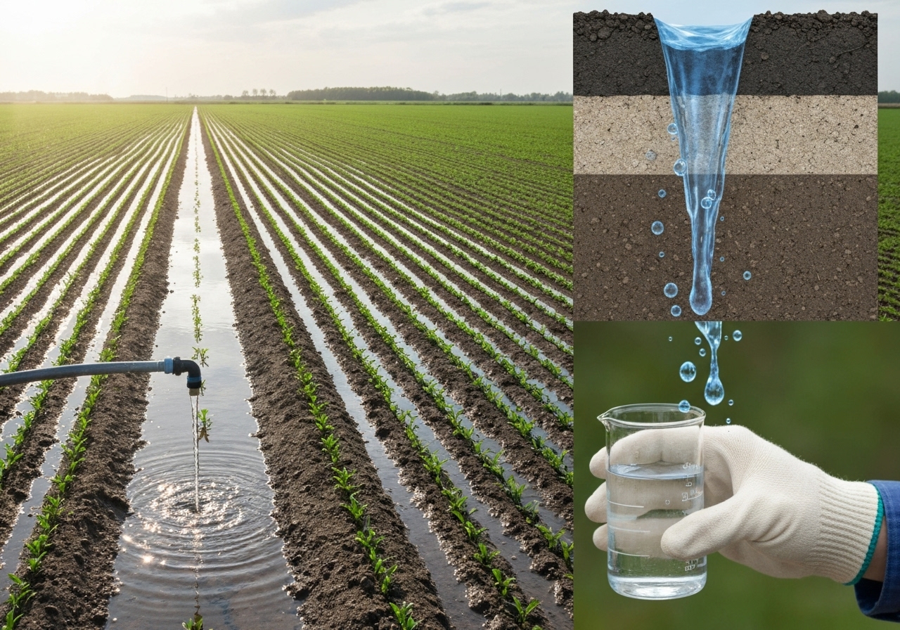 How much water does a microfurrow event apply?