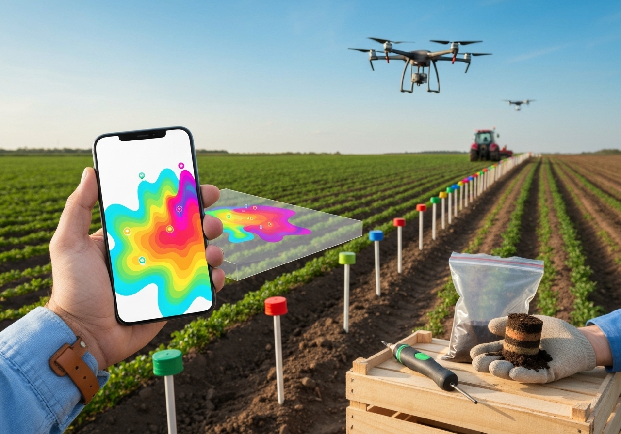 How do you use smartphone mapping data to make a pH management plan?