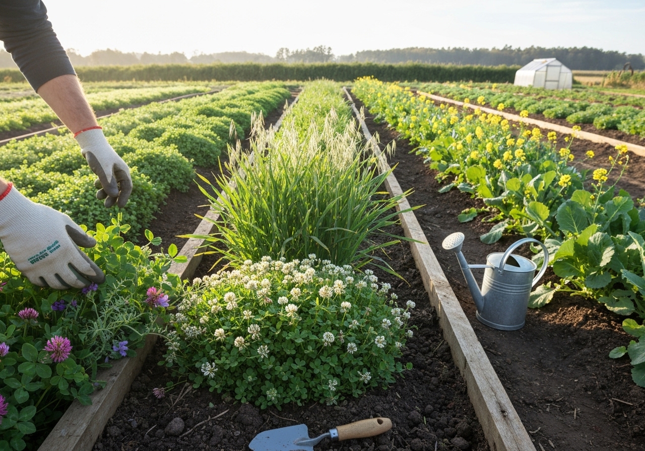 Which green manure mixes work best in small-scale rotations?